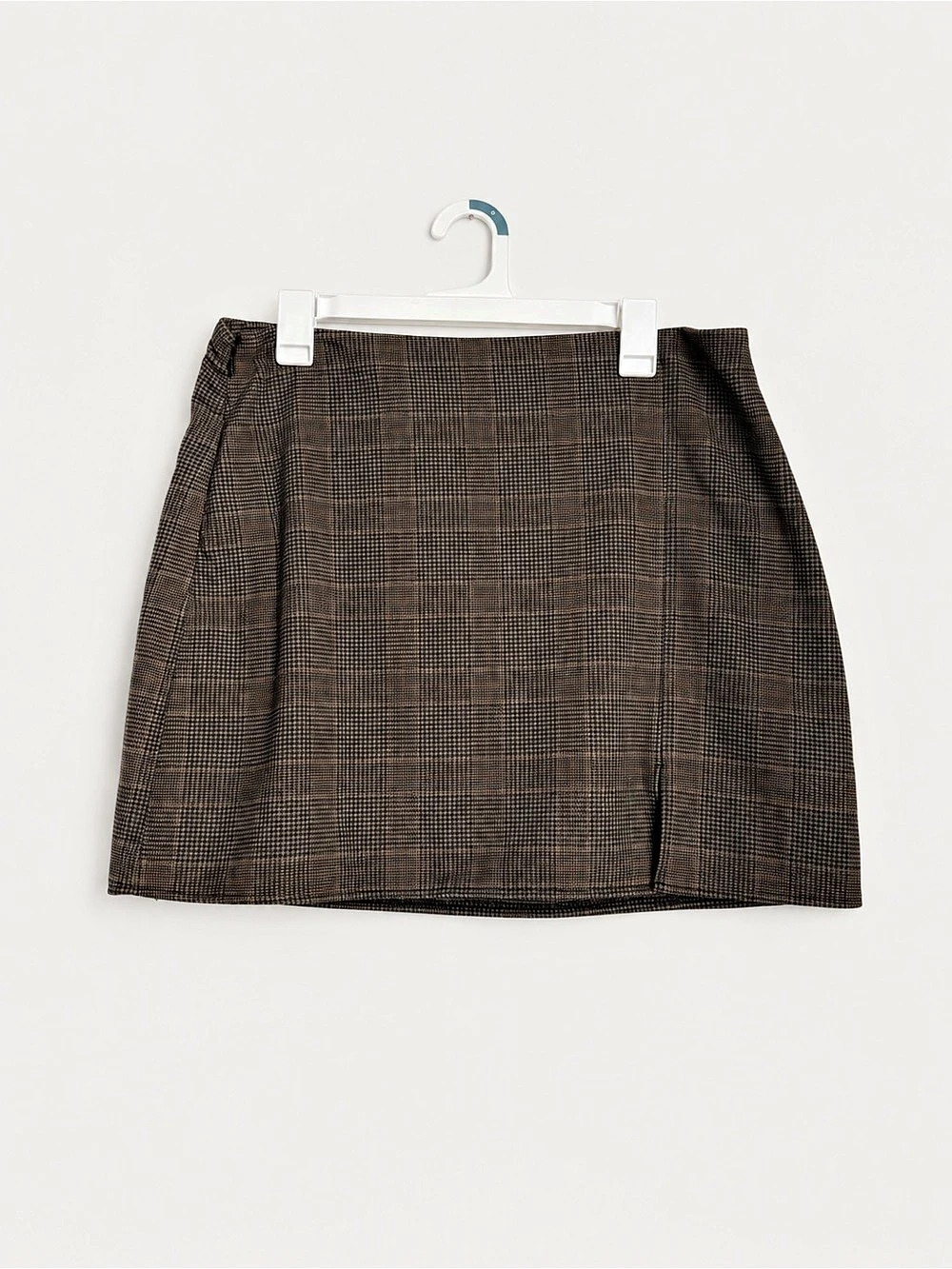 Old Navy Brown Micro Plaid Mini Skirt L